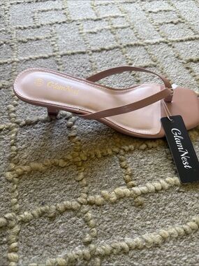 Nude Kitten Heel Thong Sandals NWT